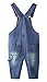 CHUMHEY Little Boys 2 Piece Outfits, Graphic Bear Printed Cotton Summer T-shirt Denim Overalls, White&Blue, 6