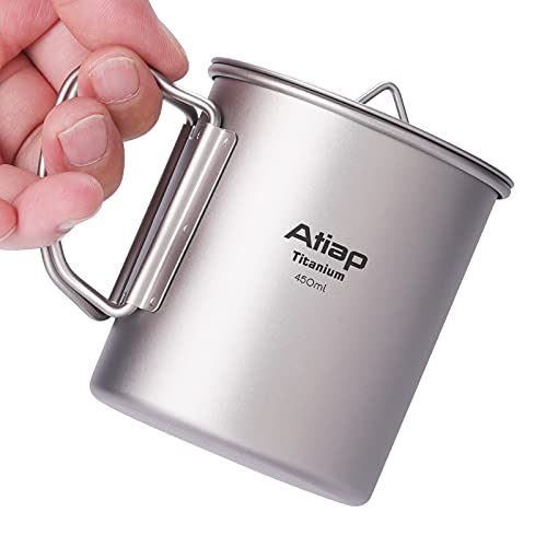 Atiap Titanium Pot 450Ml 300Ml Coffee Pot Mug Camping Pot With Lid Foldable Handle Portable Lightweight #TOP6