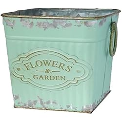 Macetero Jardin Aluminio HOGAR Y MAS MACETERO METÁLICO Vintage Verde - Grande