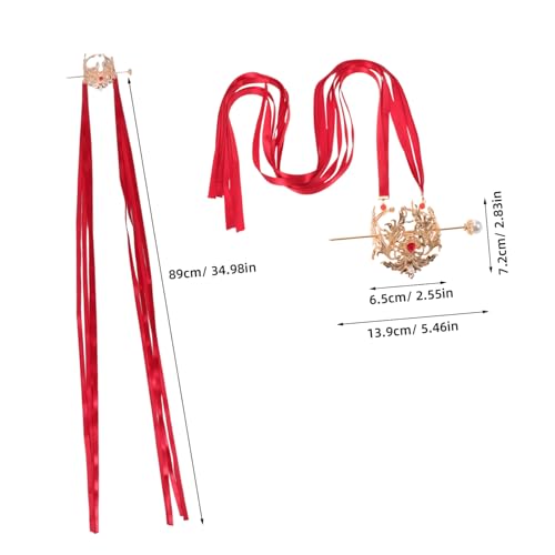 Bâtonnets Hanfu d'exception ornés de strass et pompons délicats