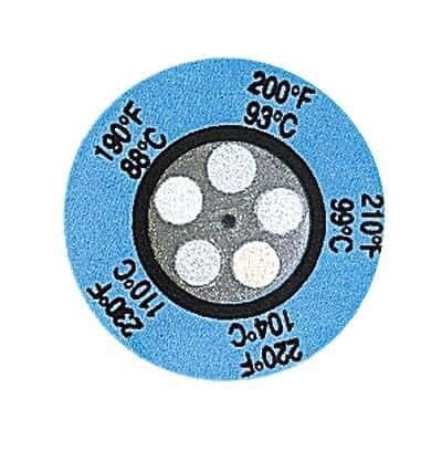 Digi-Sense Irreversible 5-Point Round Temperature Label, 290-330F/143-166C: 25/Pk