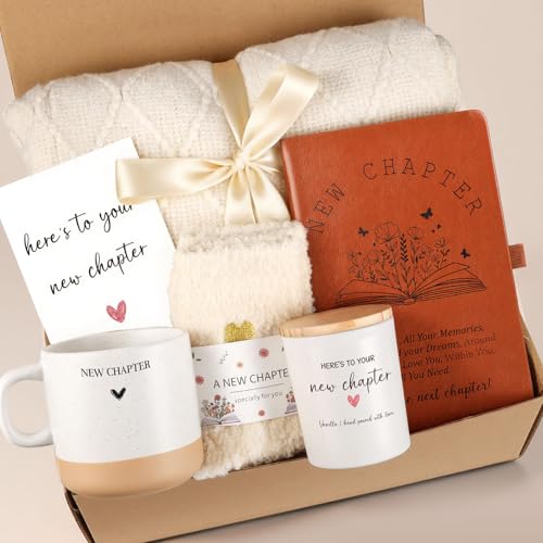 New Beginnings Gifts for Women New-Chapter Happy Retirement Gifts for Woman Graduation Gift New Job Congratulations Gift for Women Farewell Going Away Basket for Woman Coworker Teacher Friend