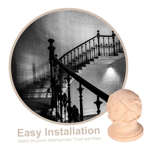 Remate de madera para balaustre ABOOFAN columnas de escalera decoración hogar 4