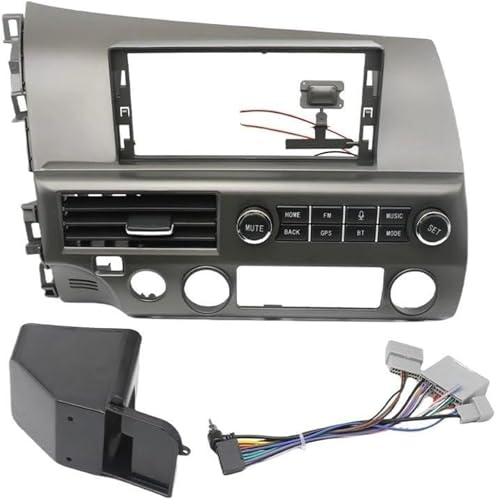 Garniture console centrale Civic 2008 kit GPS et façade d'autoradio double din - 2
