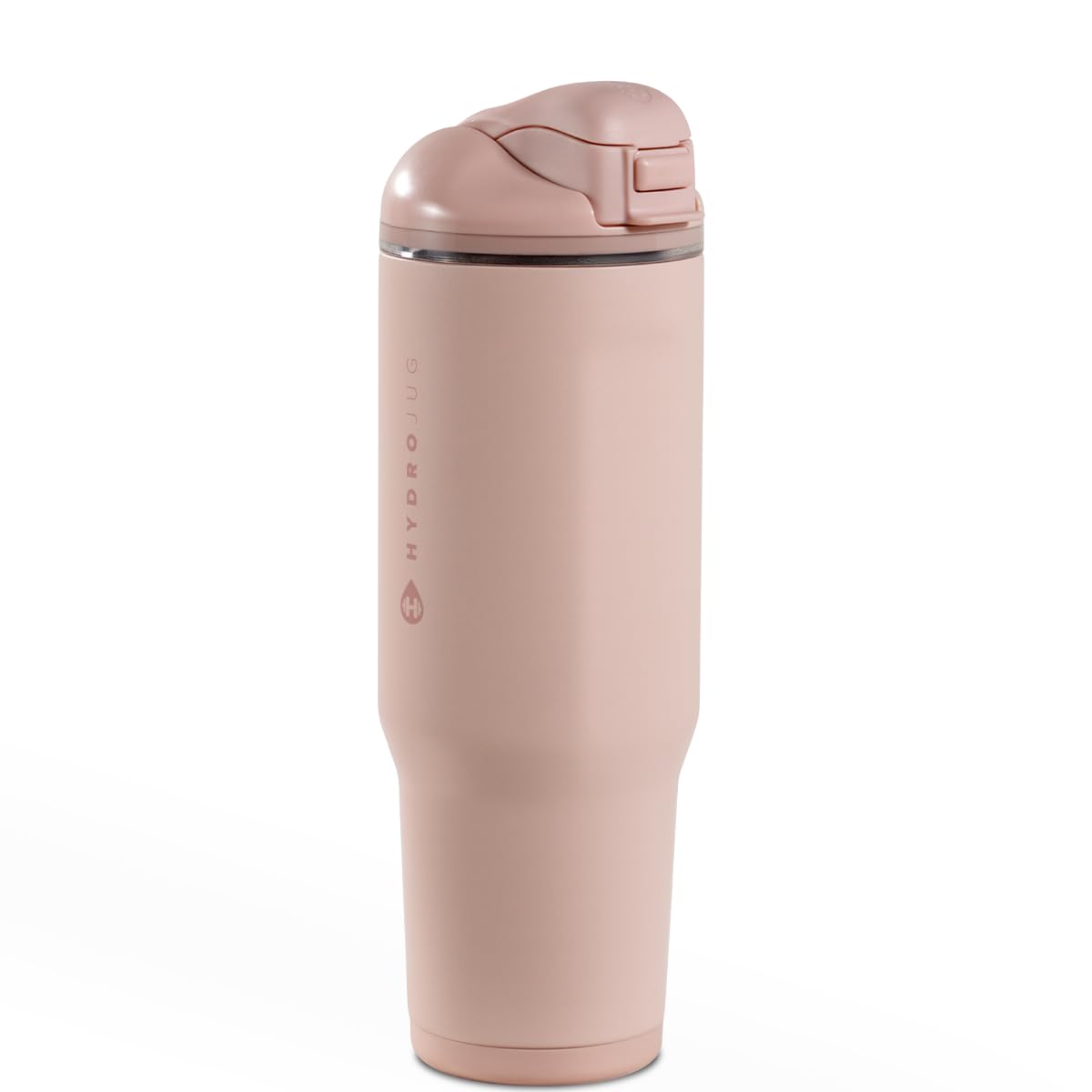 HydroJug Ease2o Water Bottle with Straw & Chug Lid, Stainless Steel, Vented Cap to Help Reduce Pressure, Water-Level Window, Cup Holder Friendly, Non-Slip Base – 32oz, Dusty Rose