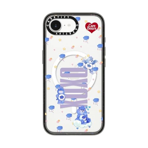 CASETiFY �C���p�N�g iPhone 16e �P�[�X [MagSafe�Ή�/���^ �y��/�ϏՌ�/Care Bears Co-lab] - Partially Cloudy XOXO - �N���A �u���b�N
