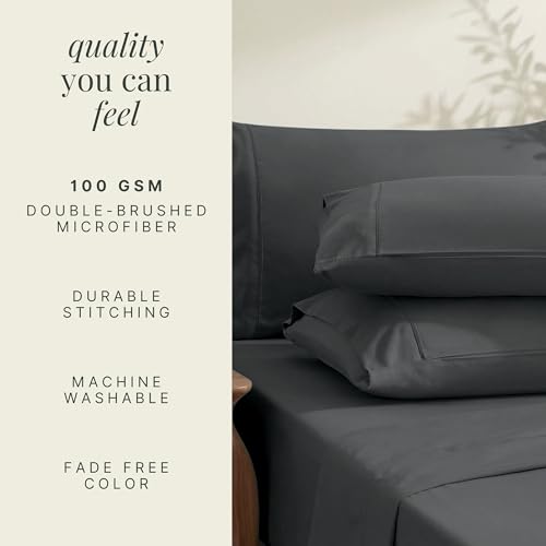 Image of Hearth & Harbor Extra Deep Pocket Sheets - Fits Mattress 18-24 Inches Deep - Extra Deep Pocket Full Size Sets - 6 Piece Full Size - Full - Gray