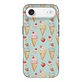 Cute Ice Cream Cake Print Compatible with iPhone 17 Air Case Cute, Thin Slim Case Compatible with iPhone 17 Air, Camera Control, Shockproof Protective
