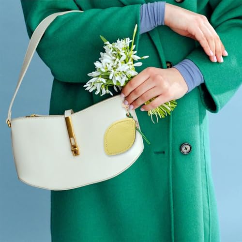 Metaku Cute Lemon Coin Pouch with Keychain, Yellow Mini Wallet Keychain for Women, Fun Fruit Charm Accessory for Bags and Backpacks4