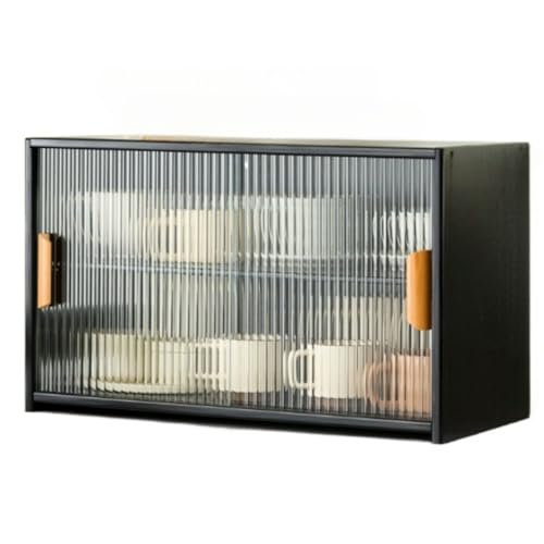 食器棚 キッチン収納 食器収納棚 竹製 キッチンカウンター カップボード Tufduzo 引き戸 卓上食器棚 組み立て式 大容量 防塵 防湿 安定性 収納便利 多機能 調味料入れ 食器容器 (55cm)