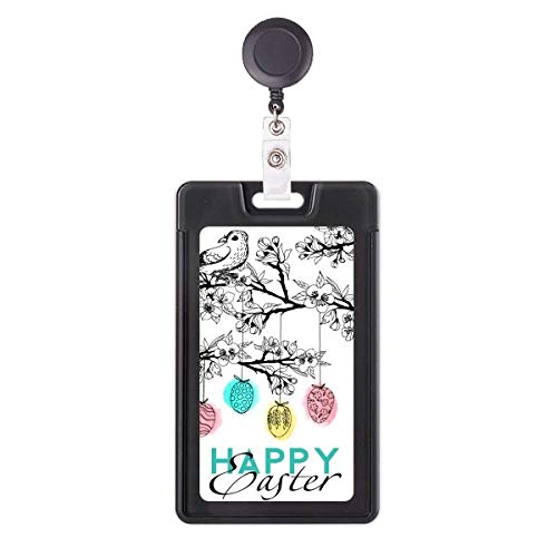 Porte-badge rétractable œuf de Pâques enrouleur de carte identification