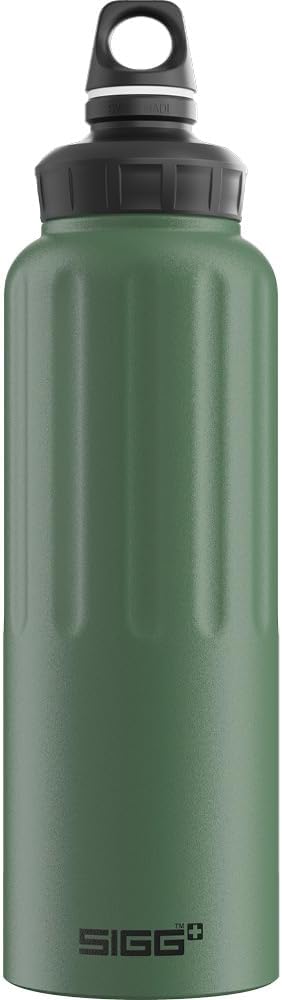 Sigg WMB Traveller Leaf Green Touch Water Bottle (1.5 Litre), Pollutant-Free and Leak-Proof Metal Bottle, Lightweight Aluminium Bottle for Sports