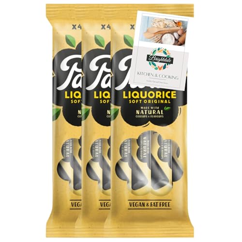 Natural Liquorice Snack Bundle for Panda Natural Original Liquorice 3 Pack (4 Bars Per Pack) 128g + Brightdale Kitchen Booklet