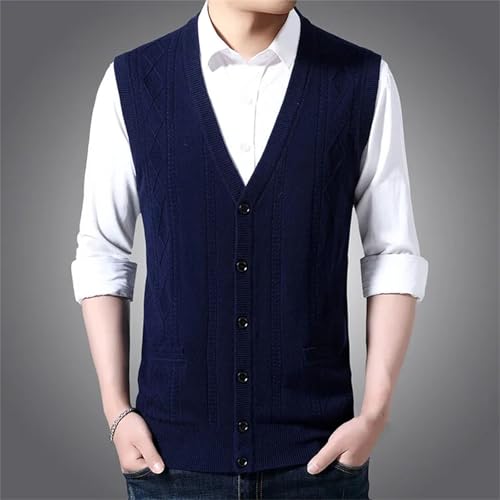 Men Wool Knitted Vest Autumn Winter Knit Sleeveless Cardigan Fashion Sweaters Vests3