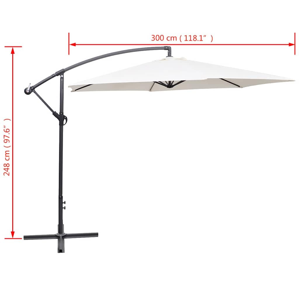 SYDE Ombrellone pieghevole, blu, 300 cm, con base incrociata