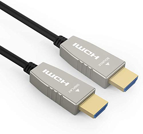 HDMI Fiber Cable RUIPRO 4K60HZ HDR 20 feet Light Speed HDMI2.0b Cable, Supports 18.2 Gbps, ARC, HDR10, Dolby Vision, HDCP2.2, 4:4:4, Ultra Slim and Flexible HDMI Optic Cable with Optic Technology 6m