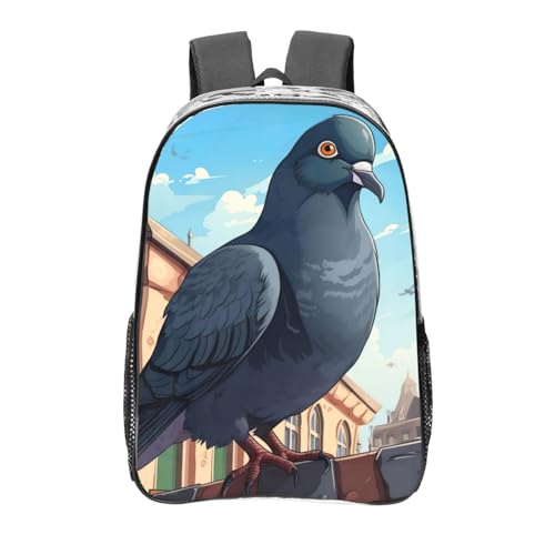 Sac à dos pigeons dessin animé transparent pour festivals et sorties urbaines