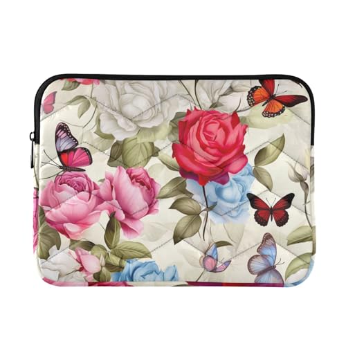 Funda para Laptop 13-14 Pulgadas Floral Roses Butterfly