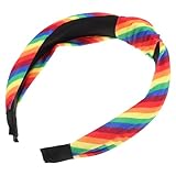 LEDMOMO レインボーカラー ノットヘッドバンド 女性用 ファッションヘアアクセサリー 柔らかい素材で快適な着け心地 目を引くデザインのヘッドバンド