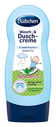 Bübchen Wasch- und Duschcreme Aloesanft, sensitive Duschcreme für zarte Babyhaut, mit Aloe vera und 1/3 Babylotion, Menge: 1 x 230 ml