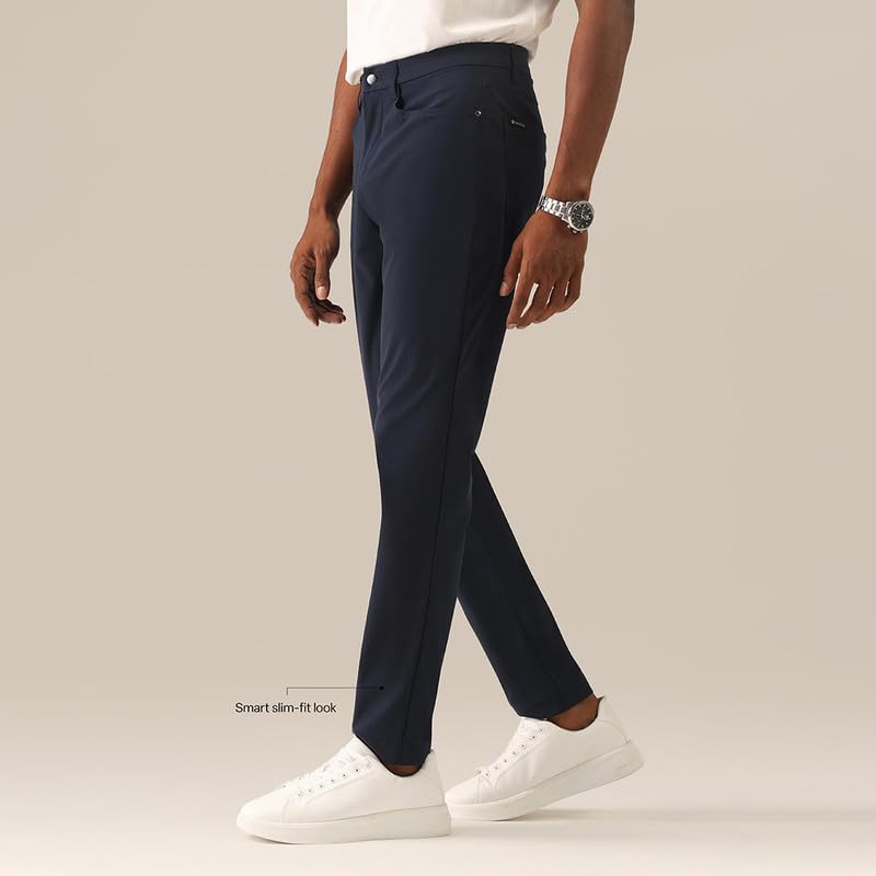 Image of BlissClub The Legendary Pants for Men Casual Office Trousers AeroFlex Stretch Fabric 7 Functional Pockets for Men up to 5'8 inch to 5'10 inch