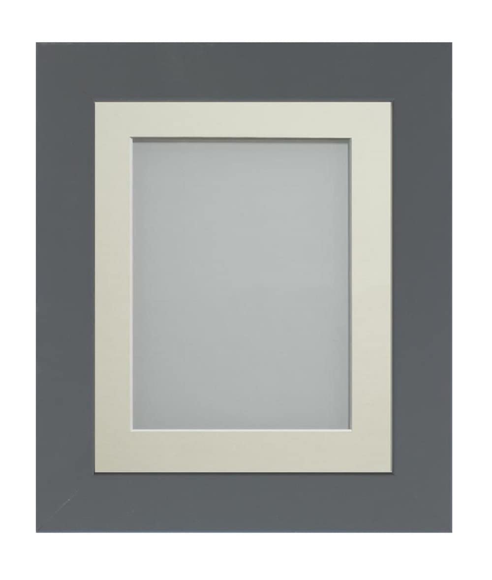 Frame Company Watson Grey Picture Photo Frame fitted with Perspex, 36x24 inch with Ivory Mount for image size 30x20 inch