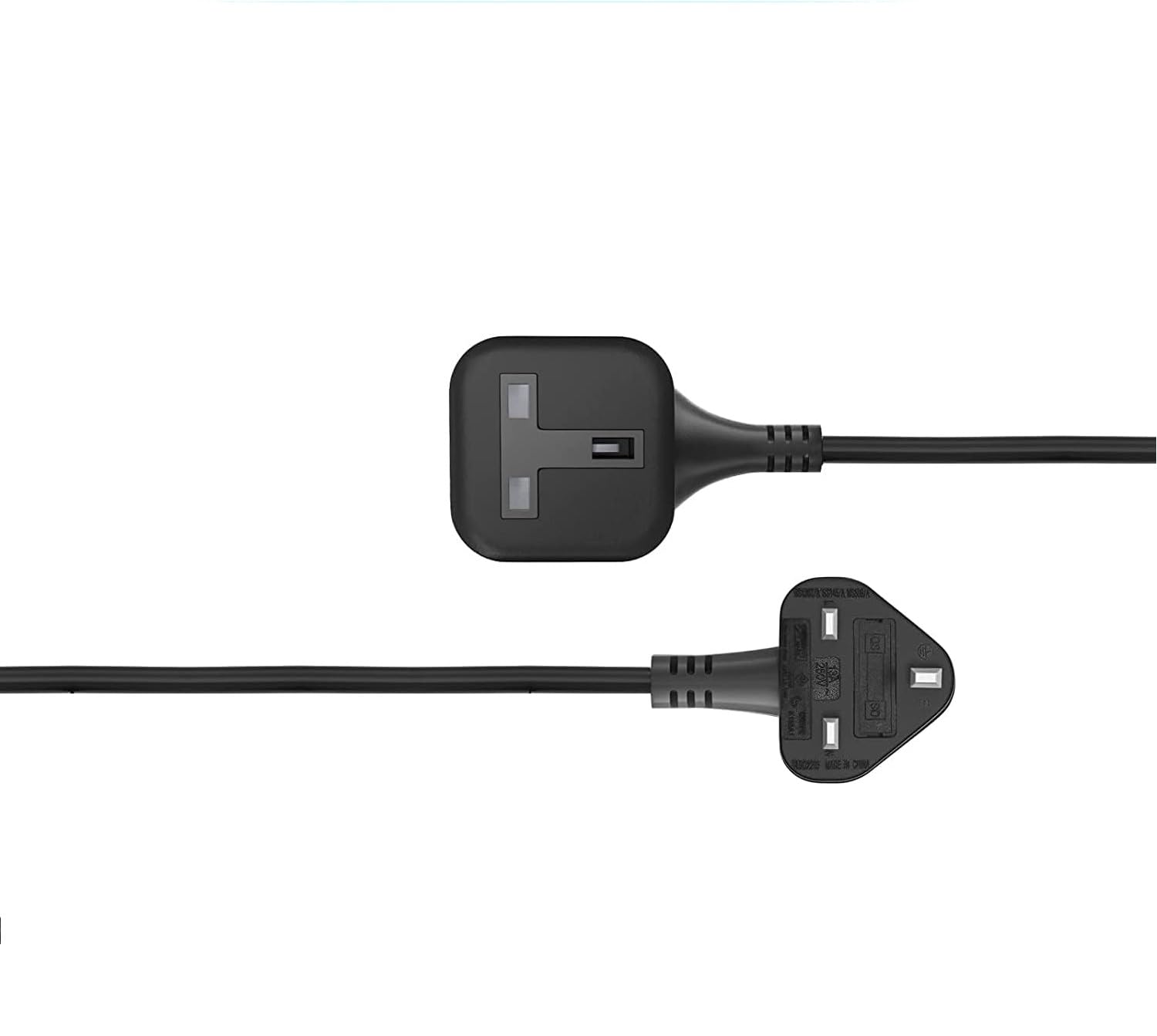 DKURVE® 1 Way Gang Extension Lead 13 AMP Single Socket Extension Lead, UK 3 Pin Fused Plug male to female Travel Use Extension Cord Power Strip Plug, Extension for Travel, Home & office (3 Meter)