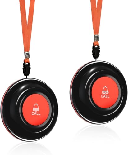 CallToU Wireless Call Buttons for Caregiver Pager and Calling System Waterproof Nurse Alert Call Buttons for Clinic Nurses Station Restaurant Nursing Home（Need to Be Paired with Receiver to Work）