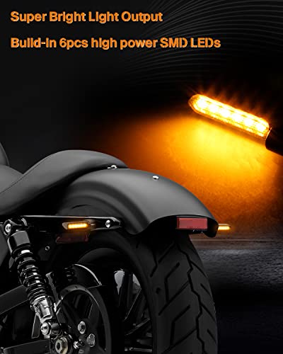 Quasco Motorcycle Led Rear Turn Signals, Fender Struts Mini Turn Signal Light Compatible With Harley Electra Glide Ultra Classic Road King Heritage Softail Touring, Amber Blinkers #TOP3