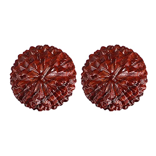 BESPORTBLE Lichia Ornamento Decoração Artesanato Em Madeira Massagem Mão Bola 2Pcs