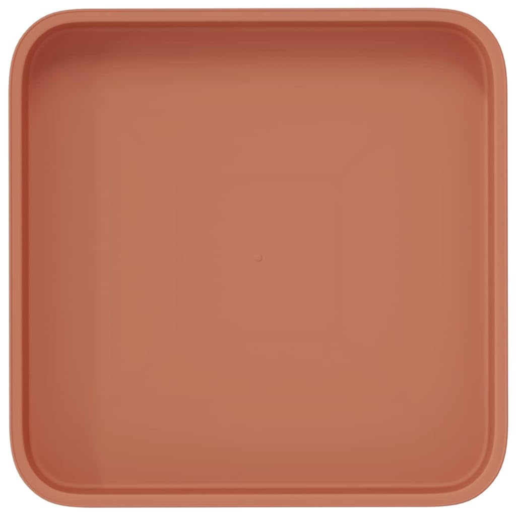 Set di 6 vassoi da fiori quadrati in plastica robusta, 15 x 15 x 2 cm, resistenti alle intemperie, al gelo, ideali per balcone, giardino, terrazza e per la cura delle piante da interni