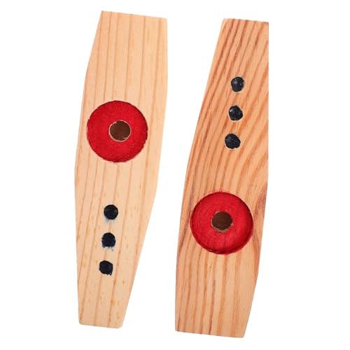 VANZACK 2pcs Portable Wooden Kazoo for Beginners Easy to Play Musical Instrument present for Music Lovers for Ukulele Guitar and More