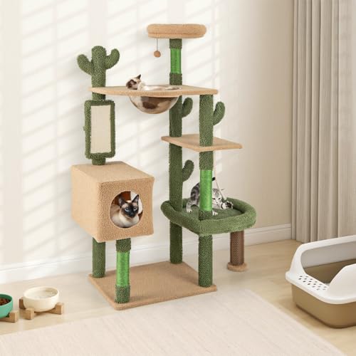 Tangkula Torre para Gatos Cactus 59 Pulgadas miniatura 3