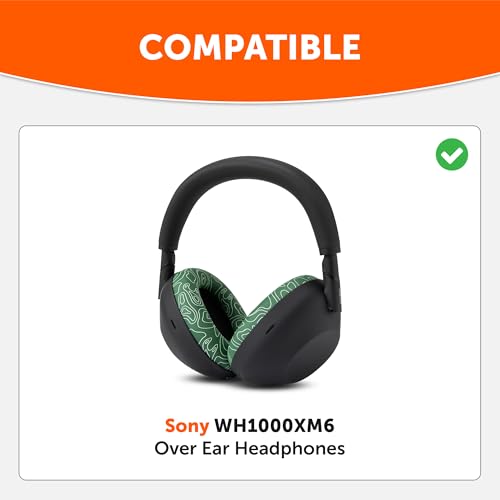 Image of WC PadZ XM6 - Premium Replacement Earpads Compatible with Sony WH-1000XM6 Headphones by Wicked Cushions | Enhanced Comfort, Durable PU Leather & Sound Isolation | Emerald Tide