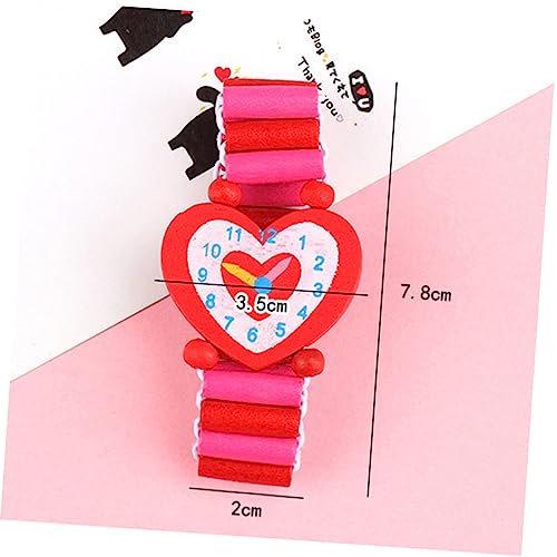 PartyKindom 5Pcs Wooden Watch Cartoon Bracelet Learning Playthings Interactive Educational Boys Encourages Recognition Parent Bonding2