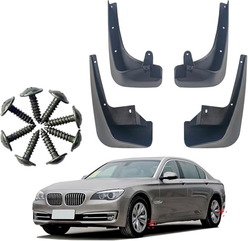 ZhangJW 4 Piezas Guardabarros de Coche para BMW 7 Series 730i 740i 2009-2015, Delanteros Traseros Faldillas Antibarro Salpicaduras Protección Accesorios