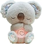 SURPZON Anxiety Relief Koala, Breathing Teddy Anxiety Bear with Calming Music, Lights, Sleeping Otter Plush, Soothing Koala for Adults & Kids, Stress Relief Stuffed Animal
