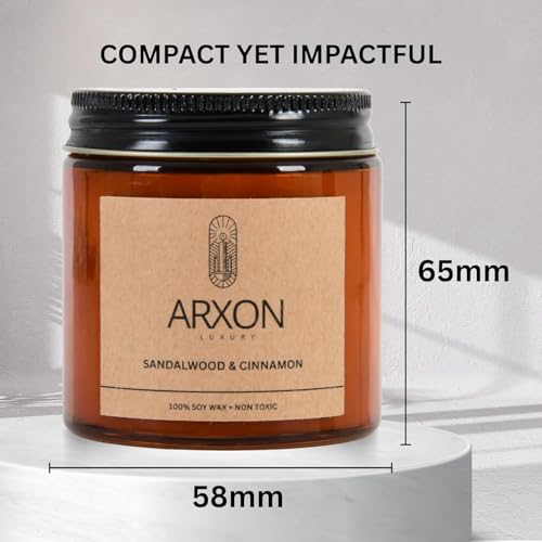Image of Soy Wax Scented Candles, 100g Each, Pack of 1, 50-60 Hours Burn Time (Sandalwood &Cinnamon)
