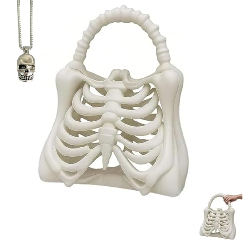 3D Printed Skeleton Bone Bag,Unique Halloween Skeleton Ribcage Purse,Gothic Spooky