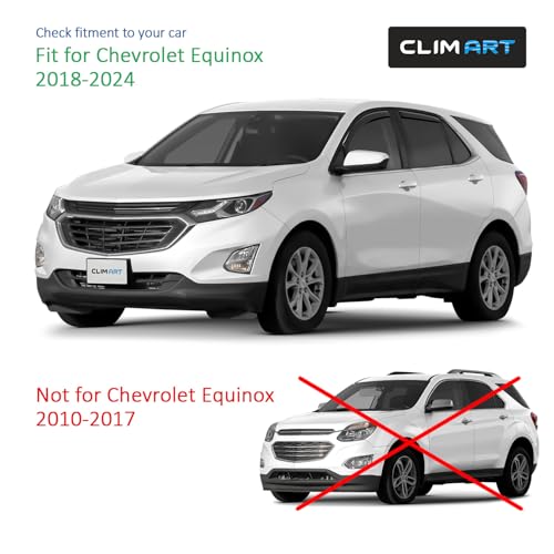 Image of CLIM ART in-Channel Incredibly Durable Rain Guards for Chevrolet Chevy Equinox 2018-2024, Vent Window Visors, Car Accessories, Vent Deflector, Original Window Deflectors, 4 pcs - 618258