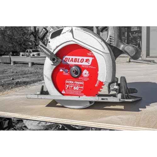Image of Diablo Ultra Finish Carbide Saw Blade for Wood - 7-1 /4 inch Diameter, 60 ATB Teeth, 5 /8 inch Arbor, .059 inch Kerf, 10-Degree Hook Angle, .040 inch Plate, 8000 Max RPM - D0760A
