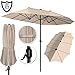 Produktbild Kesser® Sonnenschirm Doppelsonnenschirm | Gartenschirm | Marktschirm | Terrassenschirm mit Handkurbel | Oval | Aluminium | UV-beständig | wasserabweisenden | Beige