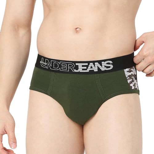 Image of Underjeans by Spykar Men Premium Pack of 2 Grey - Olive Brief