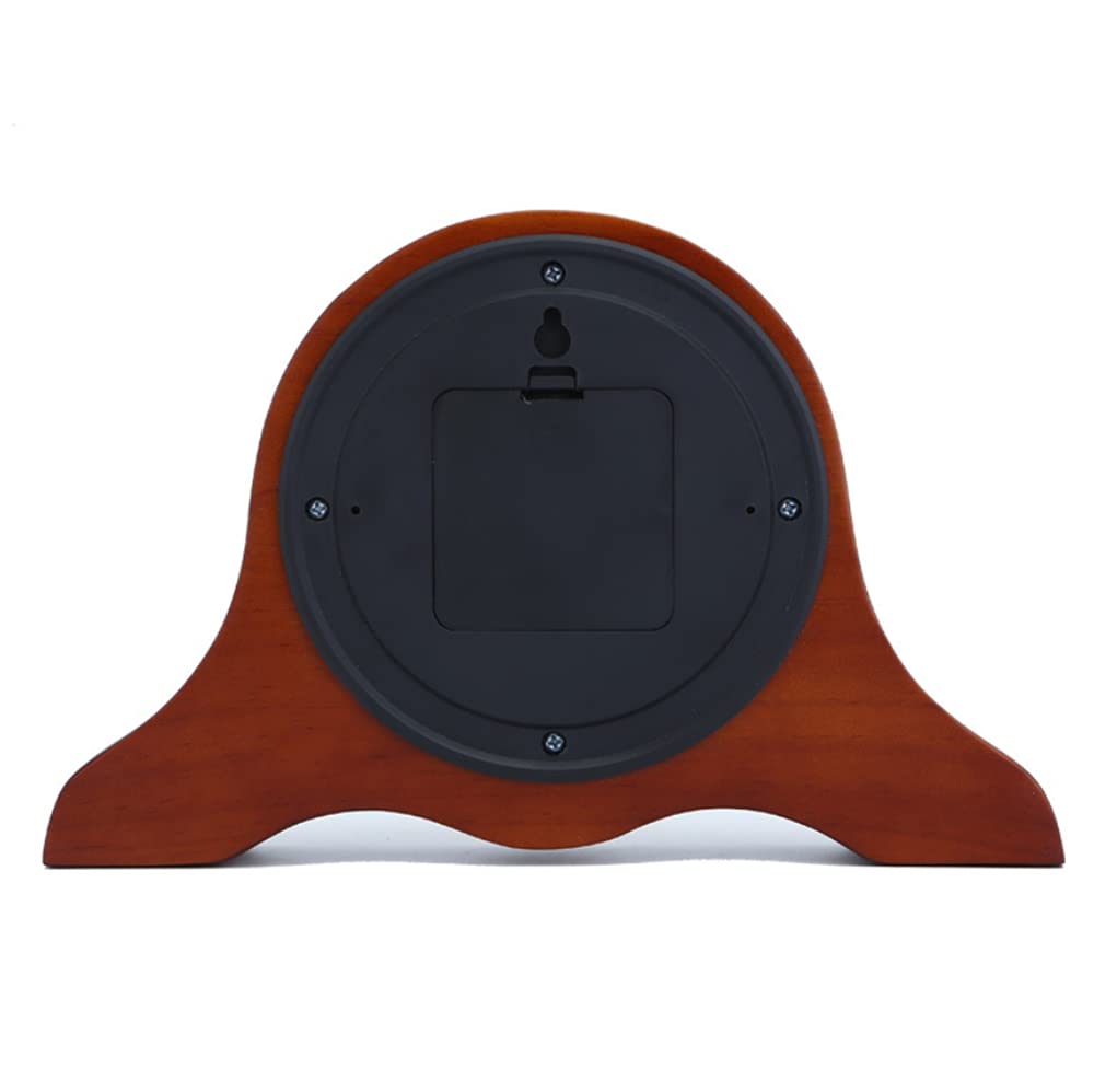 Handgefertigte Massivholz Tischuhr Kaminuhr Halterung Bronze Oberfläche und Zahlen Silent Quarz Holz Uhr Silent Retro Kaminuhr27cm lang rot