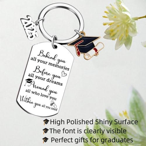 Image of 2025 Graduation Gifts for Her Him Class of 2025 Keychain for Middle High School Seniors College Master Degree Phd