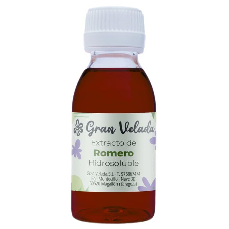 Extracto de Romero Hidrosoluble | Estimula el Crecimiento Capilar | Para Champús, Tónicos, Mascarillas y Acondicionadores | Antioxidante y Antiséptico | 100 ml
