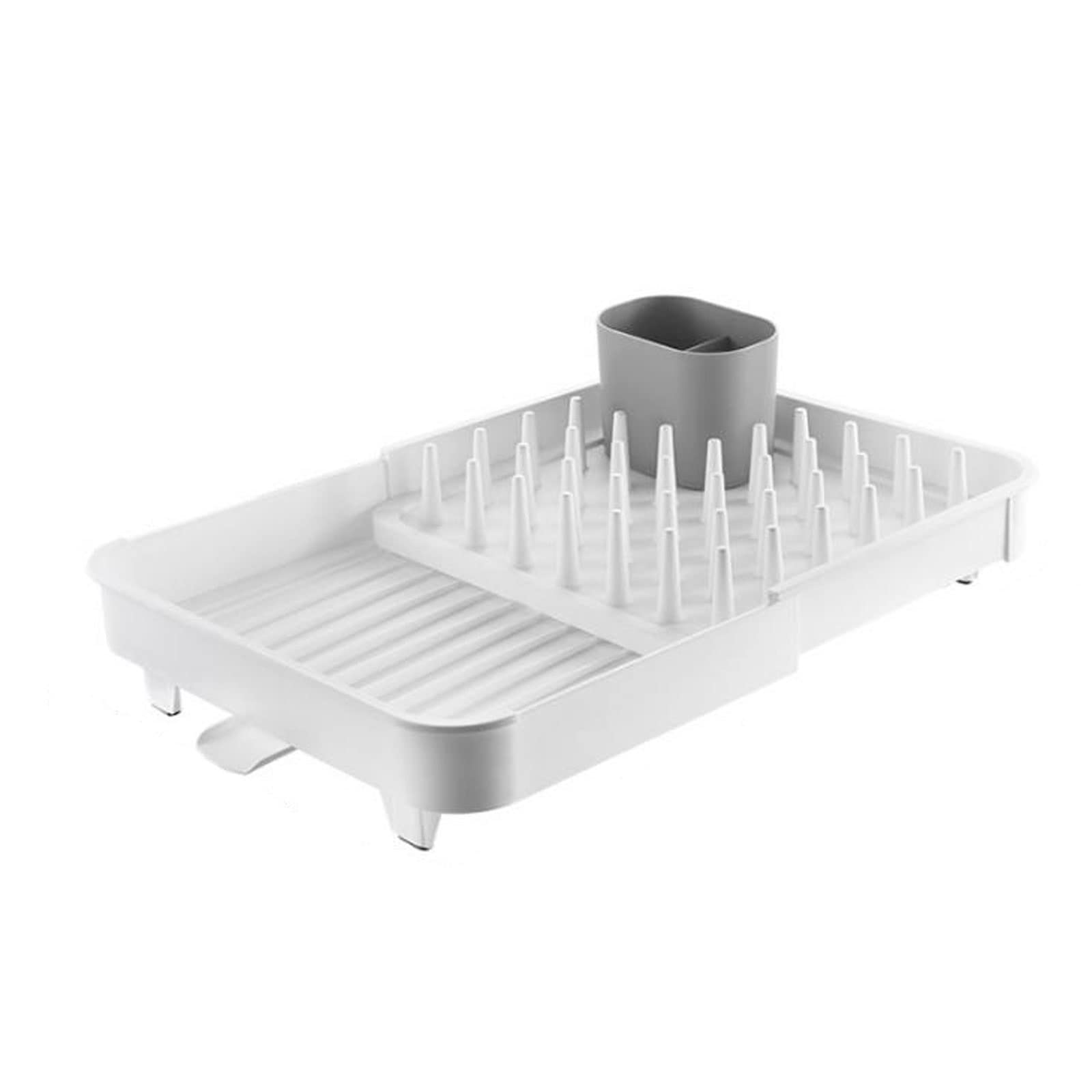 JINGYAN Dish Drainers Dish Rack EXPANDABLE Plate Drainer Cutlery Drain Extend Folding Drying Tray(Gray)