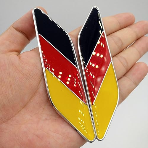 Image of Set /2Pcs 3D Germany Flag Car Emblem, Germany Car Body Fender Badge, German Flag Car Sticker Decals for BMW M Power, Audi R-line, Mercedes-Benz AMG Replacement Accessories