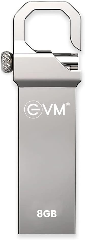 EVM EnStore 8GB USB 2.0 Durable Metal Flash Drive | Dependable 15MB/s Read|Rugged Metal Body | Seamless Plug & Play | Laptop Desktop Car Stereo Set-Top Box | 10 Years Warranty (EVMPD/8GB)