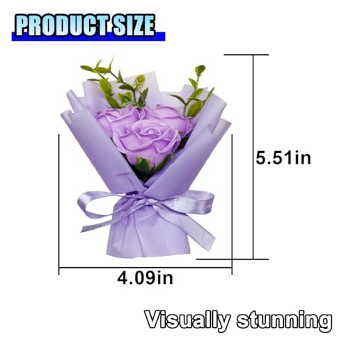 Image of Mini Bouquet Car Air Vent Clip, Cute Rose Air Conditioner Decoration Clip, Dried Flower Air Outlet Clip, Car Interior Aesthetic Accessories (Purple)